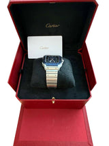 Cartier Santos De Cartier Large Model Blue Striated Dial Steel Watch WSSA0048