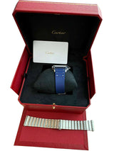 Cartier Santos De Cartier Large Model Blue Striated Dial Steel Watch WSSA0048