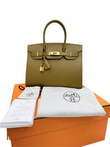 Hermes Birkin 30 Sellier Bronze Dore Veau Madame Leather With Gold Hardware