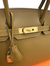 Hermes Birkin 30 Sellier Bronze Dore Veau Madame Leather With Gold Hardware