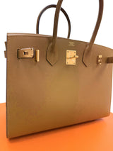 Hermes Birkin 30 Sellier Bronze Dore Veau Madame Leather With Gold Hardware