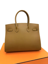 Hermes Birkin 30 Sellier Bronze Dore Veau Madame Leather With Gold Hardware
