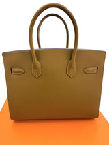 Hermes Birkin 30 Sellier Bronze Dore Veau Madame Leather With Gold Hardware
