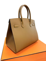 Hermes Birkin 30 Sellier Bronze Dore Veau Madame Leather With Gold Hardware
