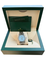 Rolex Oyster Perpetual 36mm Tiffany Turquoise Blue Dial Steel Men's Watch 126000