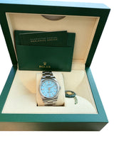 Rolex Oyster Perpetual 36mm Tiffany Turquoise Blue Dial Steel Men's Watch 126000