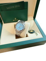 Rolex Oyster Perpetual 36mm Tiffany Turquoise Blue Dial Steel Men's Watch 126000