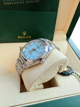 Rolex Oyster Perpetual 36mm Tiffany Turquoise Blue Dial Steel Men's Watch 126000