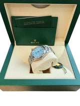 Rolex Oyster Perpetual 36mm Tiffany Turquoise Blue Dial Steel Men's Watch 126000