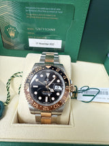 Rolex GMT-Master II 40mm Rootbeer Black Dial Two-Tone Rose Gold Watch 126711CHNR