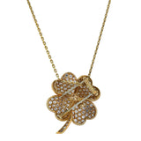 Van Cleef & Arpels Cosmos Diamond Estate Clover Pin/Pendant 18k Gold Necklace