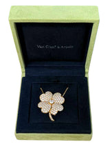 Van Cleef & Arpels Cosmos Diamond Estate Clover Pin/Pendant 18k Gold Necklace