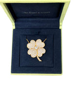 Van Cleef & Arpels Cosmos Diamond Estate Clover Pin/Pendant 18k Gold Necklace