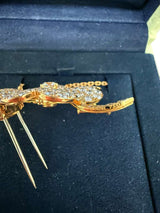 Van Cleef & Arpels Cosmos Diamond Estate Clover Pin/Pendant 18k Gold Necklace