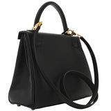 Hermes Kelly Retourne 25 Black Togo Leather With Gold Hardware Designer Handbag