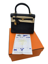 Hermes Kelly Retourne 25 Black Togo Leather With Gold Hardware Designer Handbag