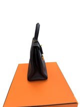 Hermes Kelly Retourne 25 Black Togo Leather With Gold Hardware Designer Handbag