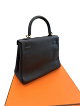 Hermes Kelly Retourne 25 Black Togo Leather With Gold Hardware Designer Handbag