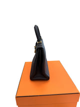 Hermes Kelly Retourne 25 Black Togo Leather With Gold Hardware Designer Handbag