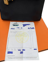 Hermes Kelly Retourne 25 Black Togo Leather With Gold Hardware Designer Handbag