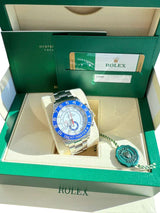 Rolex Yacht-Master II 44mm Mercedes Hands Steel Blue Ceramic Bezel Watch 116680
