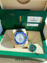 Rolex Yacht-Master II 44mm Mercedes Hands Steel Blue Ceramic Bezel Watch 116680