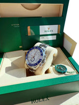 Rolex Yacht-Master II 44mm Mercedes Hands Steel Blue Ceramic Bezel Watch 116680