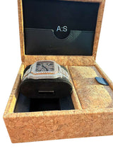 Cartier Santos De Cartier Skeleton Iced Out Two-Tone VVS Clariry Watch WHSA0015