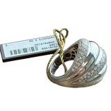 Damiani 1.85ct Pave Diamond Ring Wedding Band 18K White Gold F Color VS Clarity