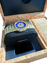 Piaget Tanagra Diamond Blue Dial Diamond Bezel Yellow Gold Watch 17041 M 401D