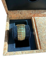 Piaget Tanagra Diamond Blue Dial Diamond Bezel Yellow Gold Watch 17041 M 401D