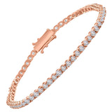 5.00CTW Natural Round Brilliant Cut Diamond Tennis Bracelet In 14K Rose Gold