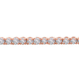 5.00CTW Natural Round Brilliant Cut Diamond Tennis Bracelet In 14K Rose Gold
