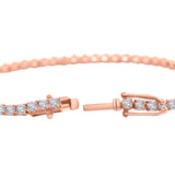 5.00CTW Natural Round Brilliant Cut Diamond Tennis Bracelet In 14K Rose Gold