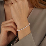 5.00CTW Natural Round Brilliant Cut Diamond Tennis Bracelet In 14K Rose Gold