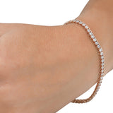 5.00CTW Natural Round Brilliant Cut Diamond Tennis Bracelet In 14K Rose Gold