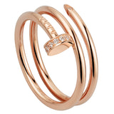 Cartier Juste Un Clou 0.08ct 14 Brilliant Double Diamonds Ring Rose Gold