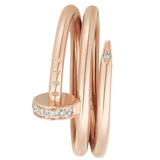 Cartier Juste Un Clou 0.08ct 14 Brilliant Double Diamonds Ring Rose Gold