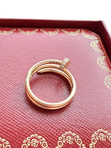 Cartier Juste Un Clou 0.08ct 14 Brilliant Double Diamonds Ring Rose Gold
