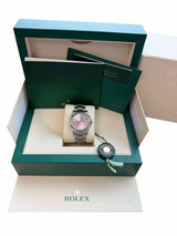 Rolex Oyster Perpetual 34mm Pink Dial Stainless Steel Men's Watch 124200