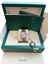 Rolex Oyster Perpetual 34mm Pink Dial Stainless Steel Men's Watch 124200