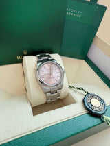 Rolex Oyster Perpetual 34mm Pink Dial Stainless Steel Men's Watch 124200