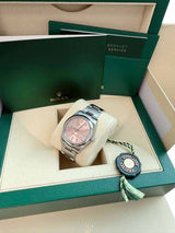 Rolex Oyster Perpetual 34mm Pink Dial Stainless Steel Men's Watch 124200
