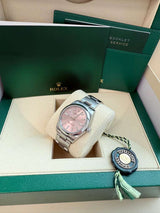 Rolex Oyster Perpetual 34mm Pink Dial Stainless Steel Men's Watch 124200