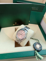 Rolex Oyster Perpetual 34mm Pink Dial Stainless Steel Men's Watch 124200