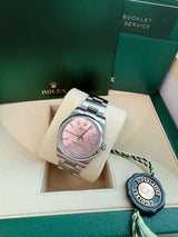 Rolex Oyster Perpetual 34mm Pink Dial Stainless Steel Men's Watch 124200