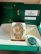 Rolex Datejust 36mm Champagne Diamond Dial Steel Gold Jubilee Watch 126233