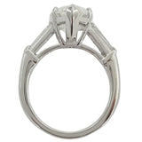 GIA Certified 4.00ct Pear-Shape With Baguette Diamond Platinum Engagement Ring