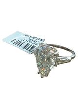 GIA Certified 4.00ct Pear-Shape With Baguette Diamond Platinum Engagement Ring