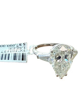 GIA Certified 4.00ct Pear-Shape With Baguette Diamond Platinum Engagement Ring